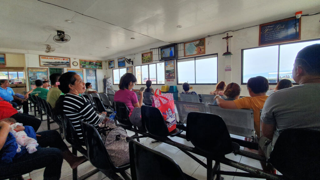 At the boarding area of Sibulan Port in Dumaguete City