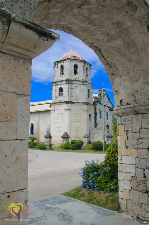 View of Oslob Church from the well-preserved Oslob Cuartel in South Cebu, Philippines