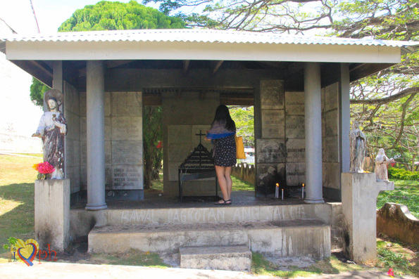 Area where you can light votive candles in Lazi Church in Siquijor, Philippines