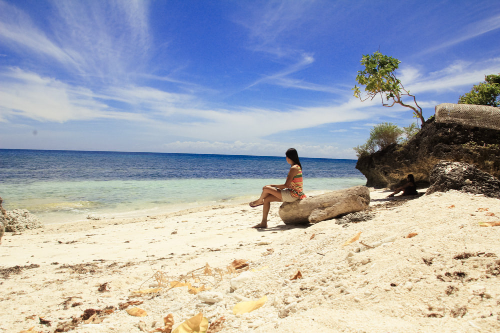 Basking under the noon time sun in Kagusuan Beach in Siquijor Philippines