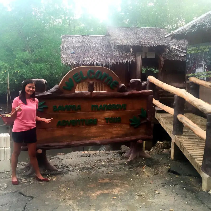 At the entrance of the Savima mangrove adventure tour in Maribojoc Bohol Philippines