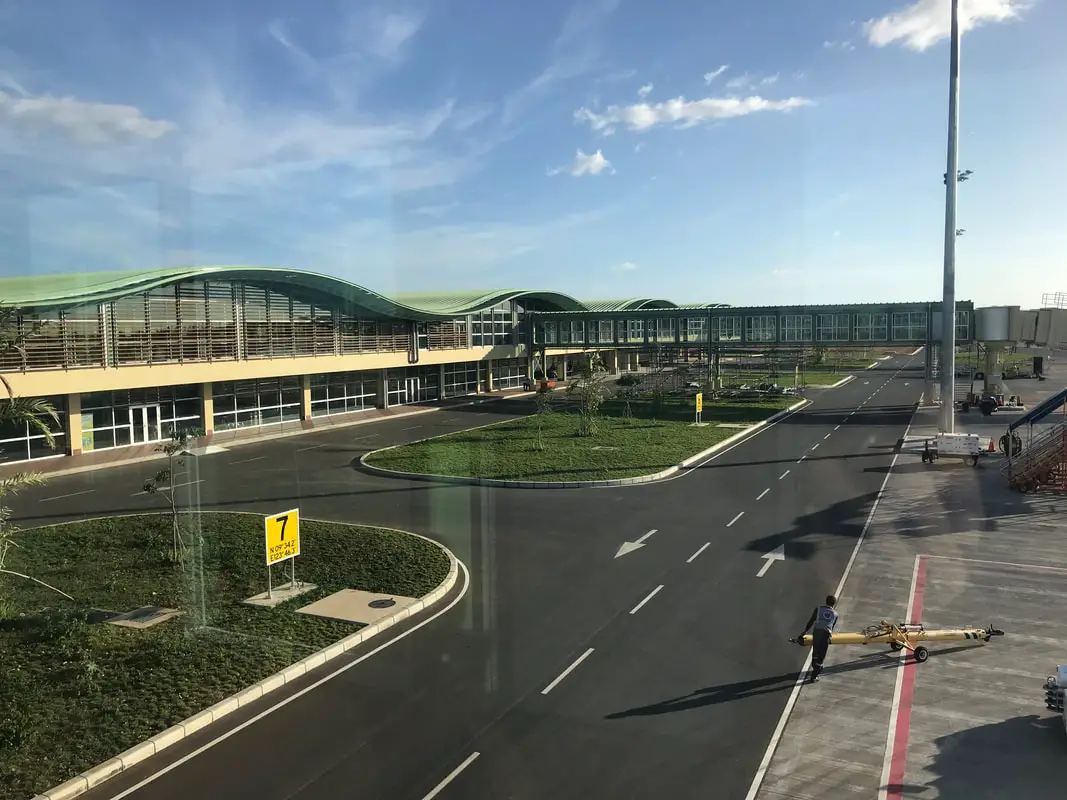 View of the new Panglao International Airport facade from the tube