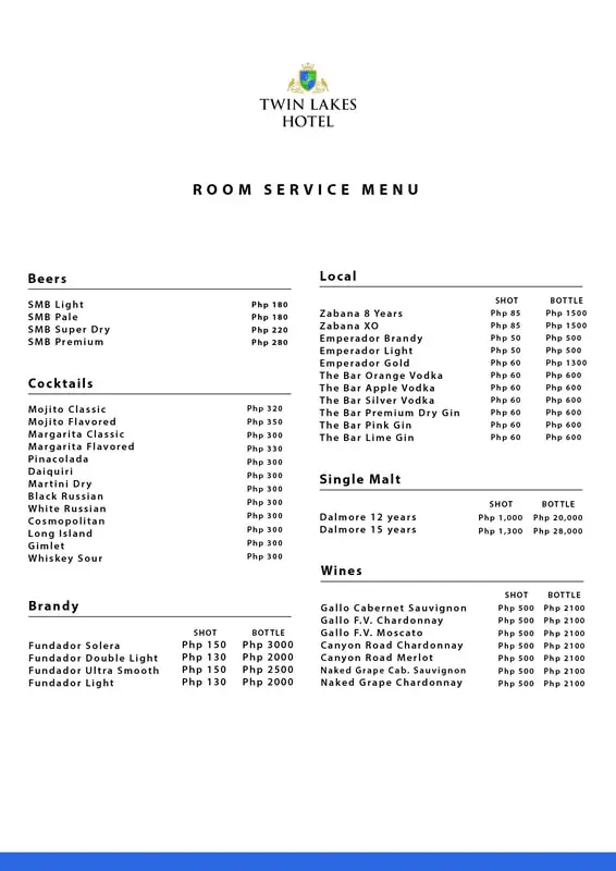 room service menu 4