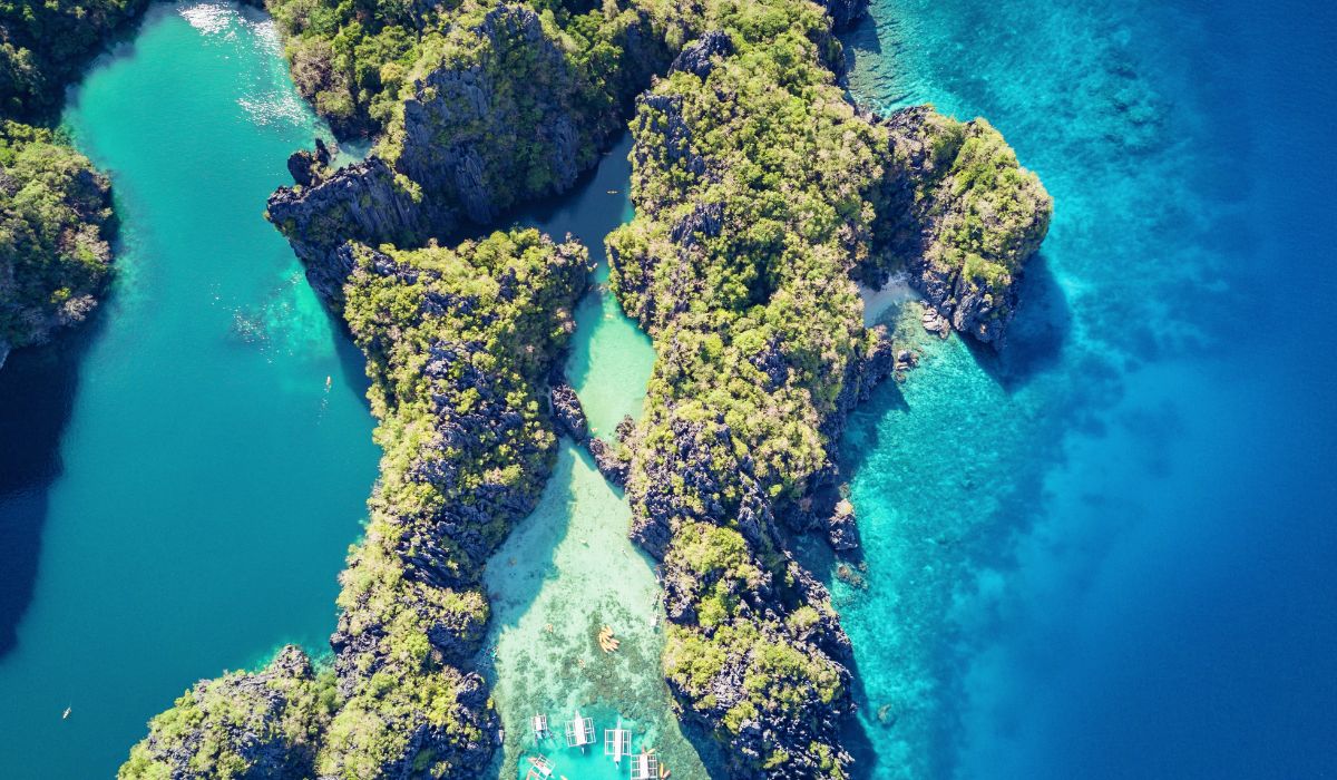 Drone shot / aerial view of Small Lagoon in El NIdo