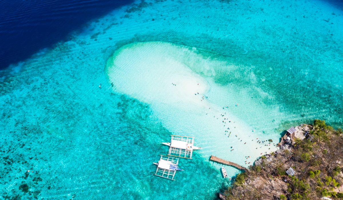 Sumilon Sandbar in Southern Cebu Philippines